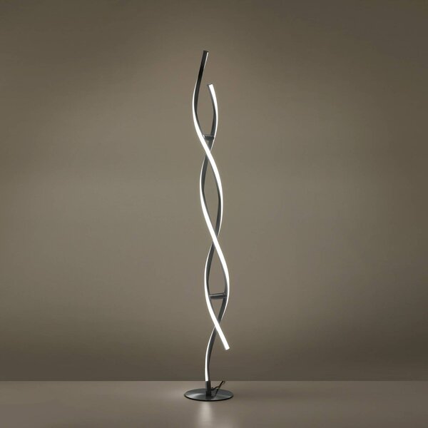 LOLA Smart Lampa stojąca LED LOLAsmart Swing Swing, możliwość ściemniania, aluminiowy / szary / cynkowy, salon / jadalnia, aluminium, nowoczesny