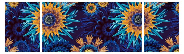 Obraz - kwiaty 3D (170x50 cm)