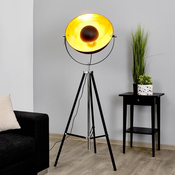Lampa stojąca Mineva Lindby, czarny, salon / jadalnia, metal, nowoczesny