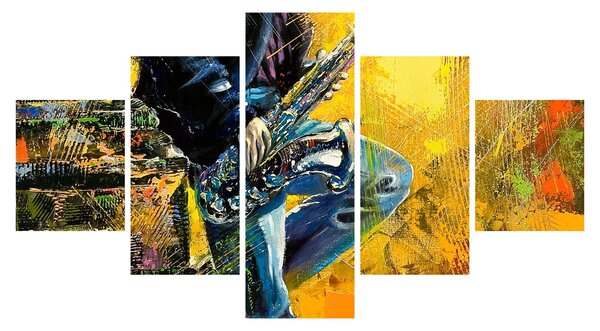 Obraz saksofonisty (125x70 cm)