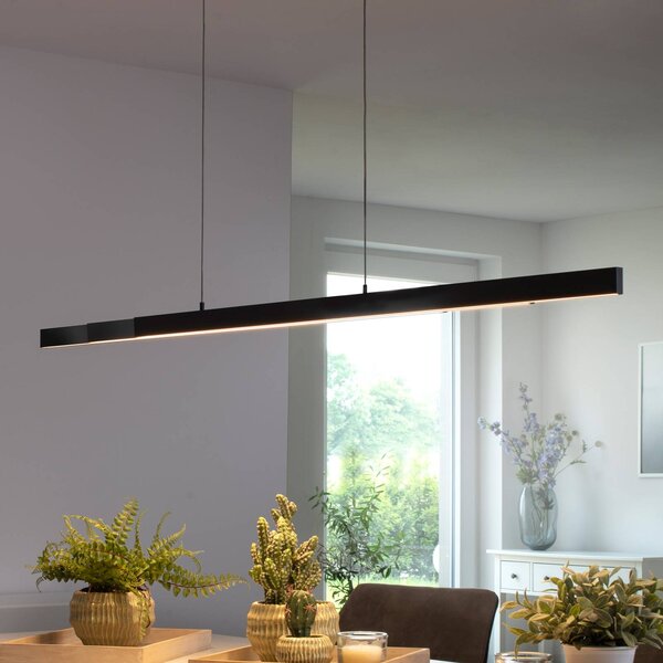 Q-Smart-Home Inteligentna lampa wisząca Q-Arian, możliwość ściemniania, czarny, salon / jadalnia, metal, nowoczesny