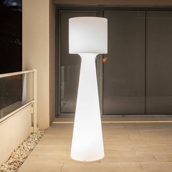 Newgarden Lampa stojąca LED Grace, akumulator, wysokość 140 cm możliwość ściemniania, biały / opal, tworzywo sztuczne, nowoczesny