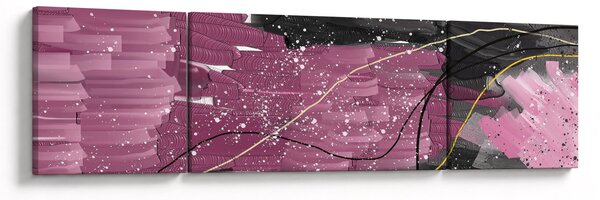 Obraz - Różowo - czarna abstrakcja (170x50 cm)