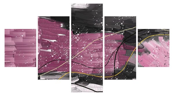 Obraz - Różowo - czarna abstrakcja (125x70 cm)