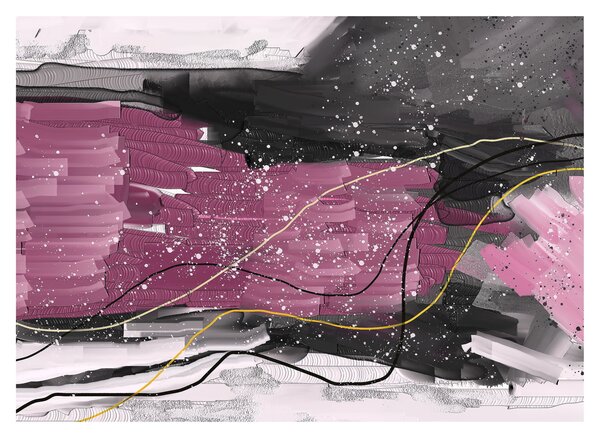 Obraz - Różowo - czarna abstrakcja (70x50 cm)