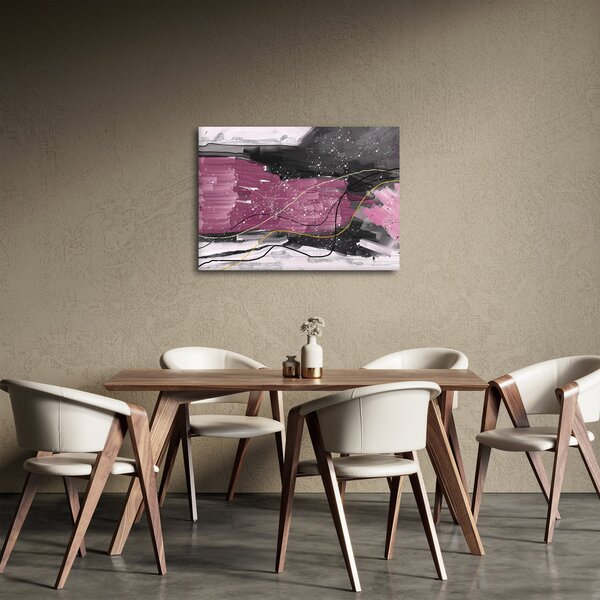 Obraz - Różowo - czarna abstrakcja (70x50 cm)