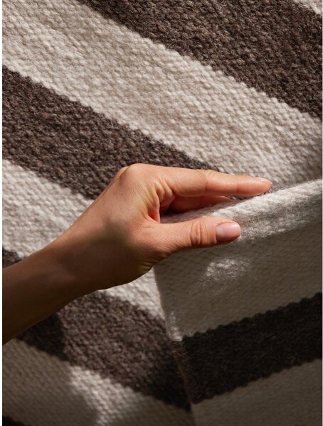 Biały/brązowy wełniany dywan dwustronny/tkany ręcznie 120x180 cm Vika – Hanse Home