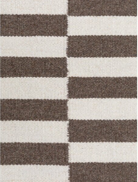 Biały/brązowy wełniany dywan dwustronny/tkany ręcznie 80x150 cm Vika – Hanse Home