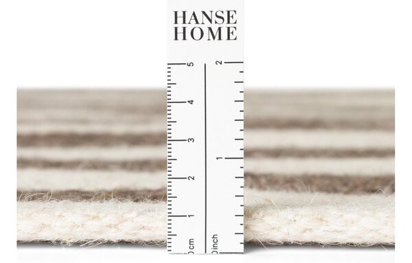 Biały/brązowy wełniany dywan dwustronny/tkany ręcznie 80x150 cm Vika – Hanse Home