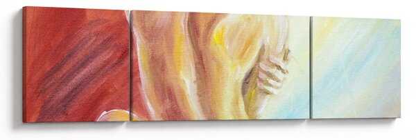 Obraz odpoczywającej kobiety, obraz olejny (170x50 cm)