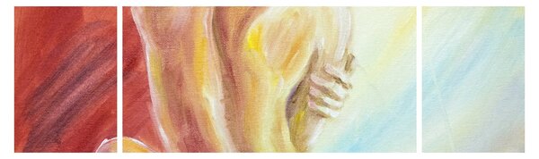 Obraz odpoczywającej kobiety, obraz olejny (170x50 cm)