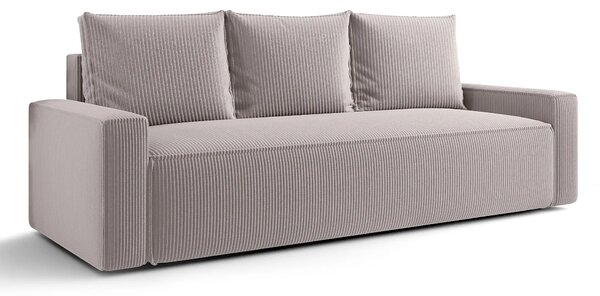 Jasnobeżowa sofa rozkładana z pojemnikiem E2-S88