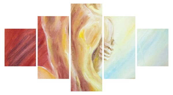 Obraz odpoczywającej kobiety, obraz olejny (125x70 cm)