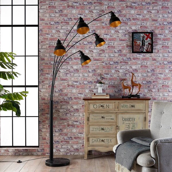 Lampa łukowa - lampa stojąca Lira Lindby, czarny, salon / jadalnia, metal, nowoczesny