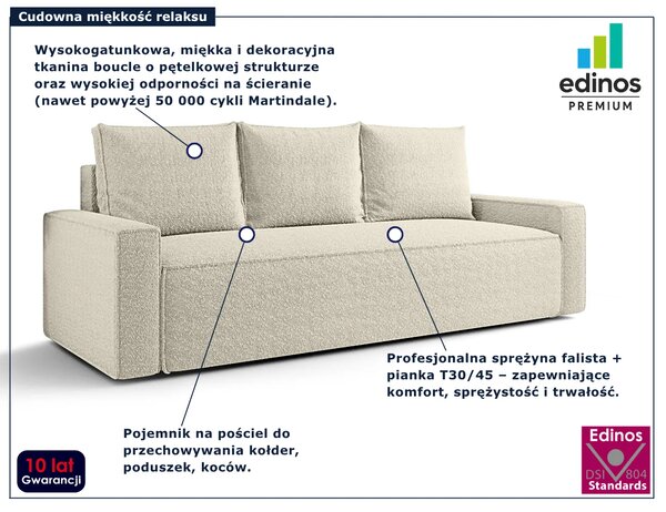 Beżowa rozkładana sofa z pojemnikiem Z7-D79
