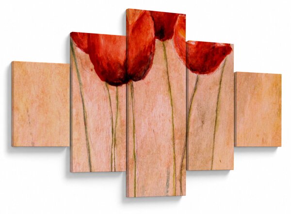 Obraz - Czerwone tulipany (125x70 cm)