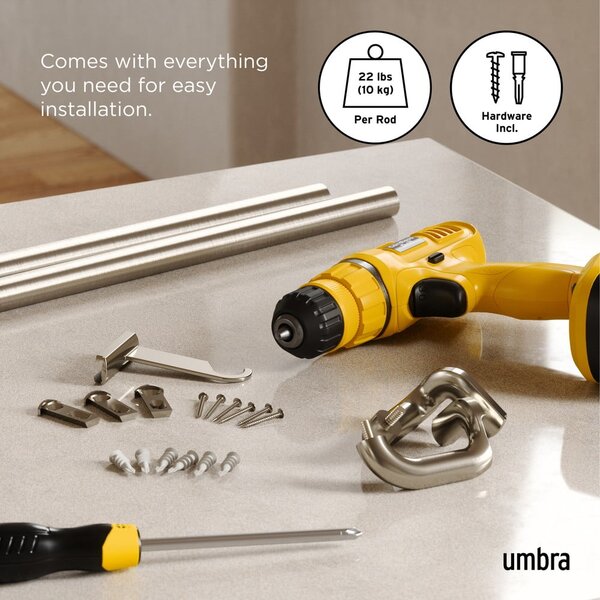 Stalowy regulowany karnisz 76 - 213 cm Twilight – Umbra