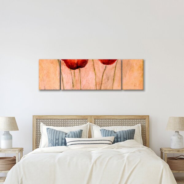 Obraz - Czerwone tulipany (170x50 cm)