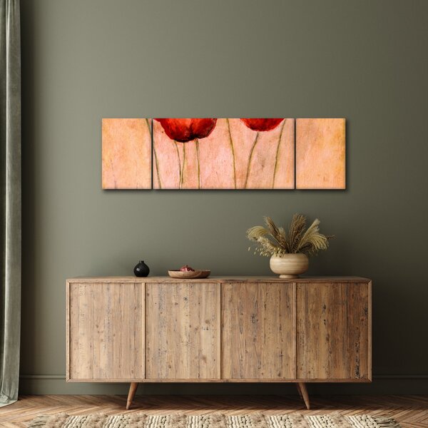 Obraz - Czerwone tulipany (170x50 cm)