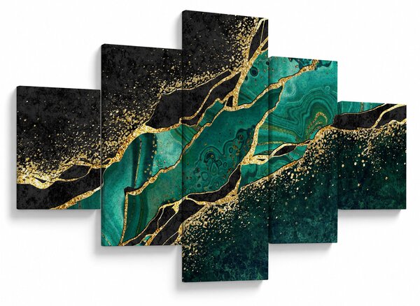 Obraz - Marmurki olejno-złote (125x70 cm)