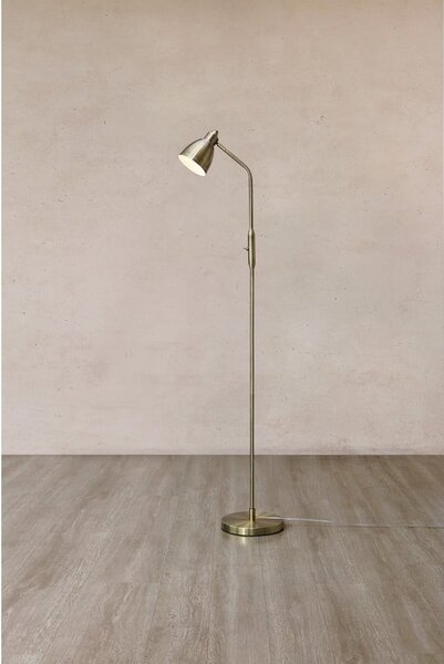 Lampa stojąca w kolorze brązu z metalowym kloszem (wys. 143 cm) Story – Markslöjd
