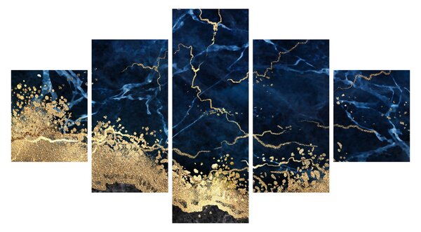Obraz - Ciemnoniebieski marmur (125x70 cm)
