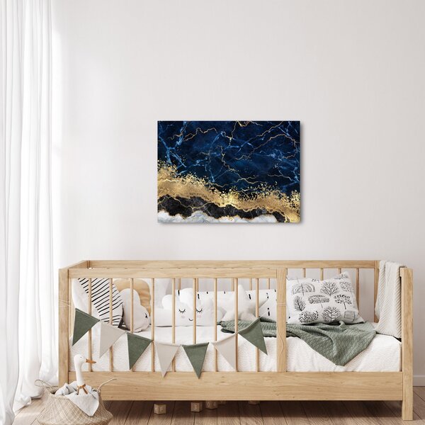 Obraz - Ciemnoniebieski marmur (70x50 cm)