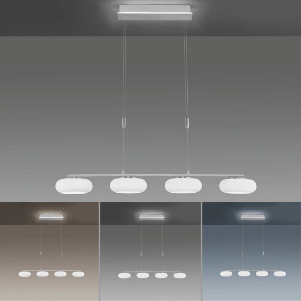 Q-Smart-Home Inteligentna lampa wisząca Q-Etienne, możliwość ściemniania, aluminiowy / szary / cynkowy, salon / jadalnia, metal, nowoczesny
