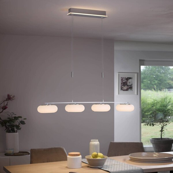 Q-Smart-Home Inteligentna lampa wisząca Q-Etienne, możliwość ściemniania, aluminiowy / szary / cynkowy, salon / jadalnia, metal, nowoczesny