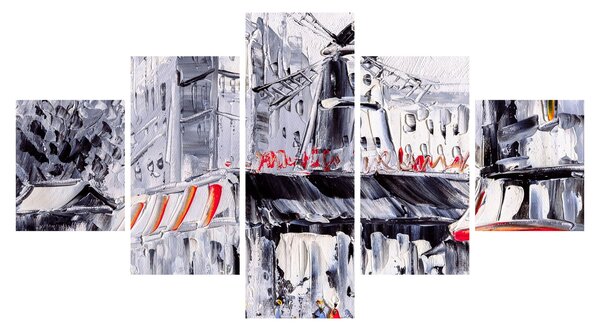 Obraz - Ulica w Paryżu, obraz olejny (125x70 cm)