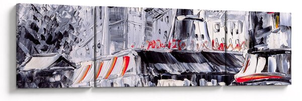 Obraz - Ulica w Paryżu, obraz olejny (170x50 cm)