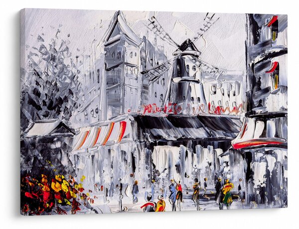 Obraz - Ulica w Paryżu, obraz olejny (70x50 cm)