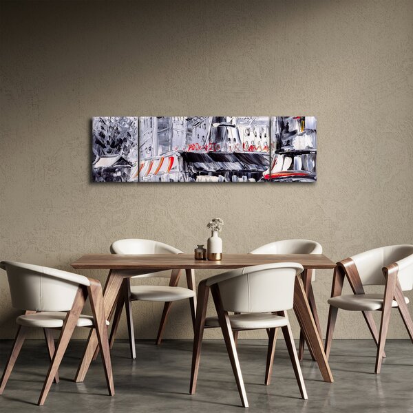 Obraz - Ulica w Paryżu, obraz olejny (170x50 cm)