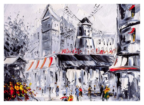 Obraz - Ulica w Paryżu, obraz olejny (70x50 cm)