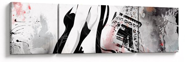 Obraz - Dama i Wieża Eiffla (170x50 cm)