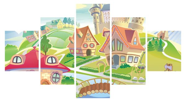 Obraz - Kolorowe miasteczko (125x70 cm)
