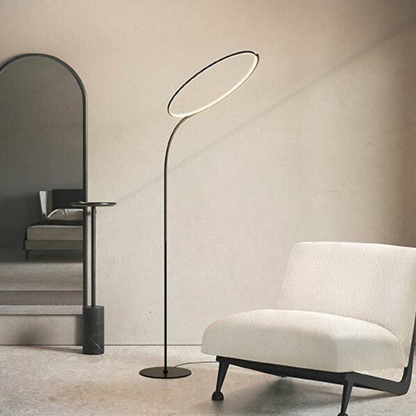 Kdln Lampa stojąca designerska Poise, możliwość ściemniania, czarny, salon / jadalnia, metal, design