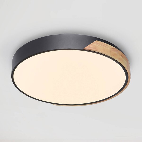 Q-Smart-Home Inteligentna lampa sufitowa Q-BILA, możliwość ściemniania, czarny, salon / jadalnia, metal