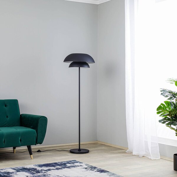 Lampa stojąca designerska Kellina Lucande, czarny, salon / jadalnia, metal, design