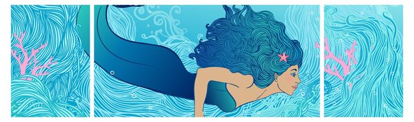Obraz - Syrenka (170x50 cm)