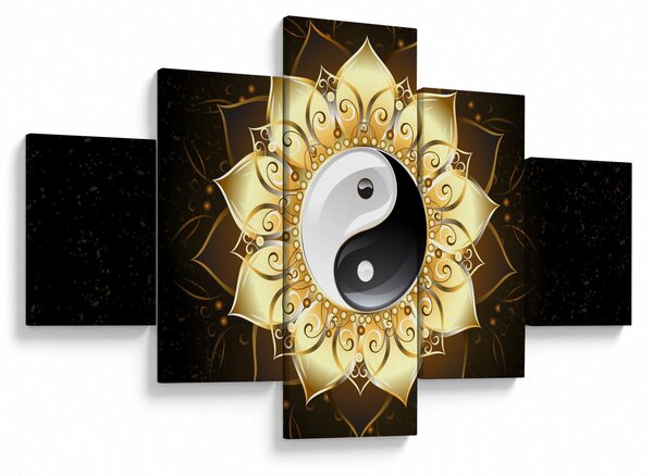 Obraz - Złoty Yin-Yang (125x70 cm)