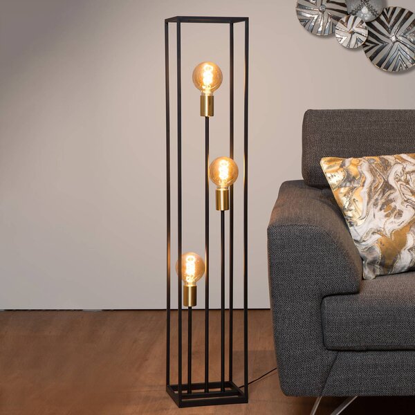 Lucide Lampa stojąca Ruben, czarny, salon / jadalnia, metal, nowoczesny