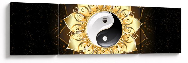 Obraz - Złoty Yin-Yang (170x50 cm)