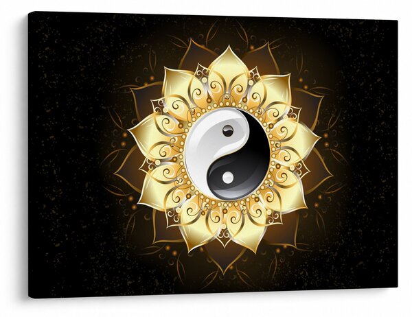 Obraz - Złoty Yin-Yang (70x50 cm)