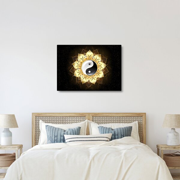 Obraz - Złoty Yin-Yang (70x50 cm)