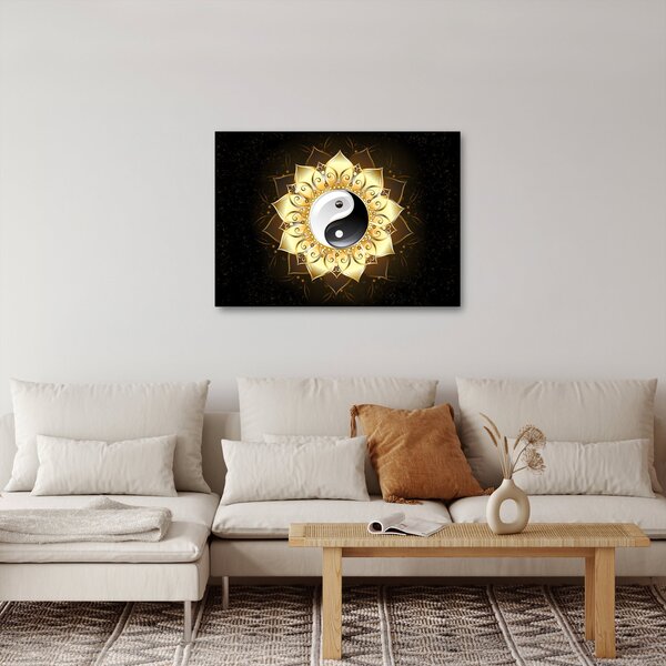 Obraz - Złoty Yin-Yang (70x50 cm)