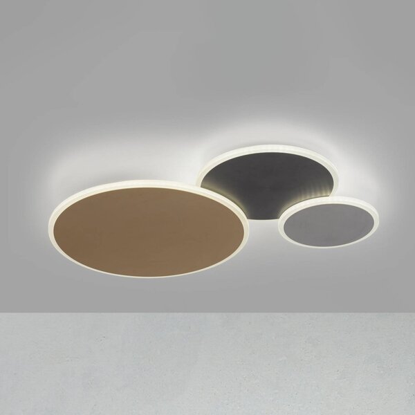 Q-Smart-Home Inteligentna lampa sufitowa Q-Piato, możliwość ściemniania, multikolor, salon / jadalnia, metal, nowoczesny