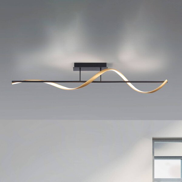 Q-Smart-Home Inteligentna lampa sufitowa Q-Swing, możliwość ściemniania, czarny, salon / jadalnia, aluminium, nowoczesny