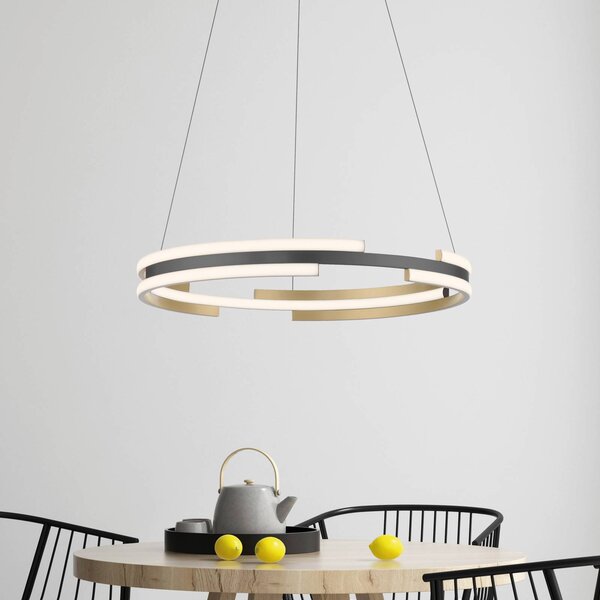 Q-Smart-Home Inteligentna lampa wisząca Q-Beluga, możliwość ściemniania, mosiężny / złoty, salon / jadalnia, metal, nowoczesny