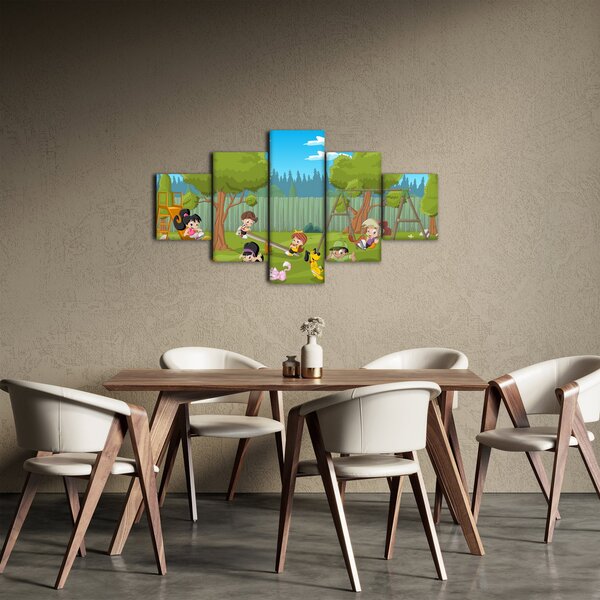 Obraz - Dzieci na placu zabaw (125x70 cm)